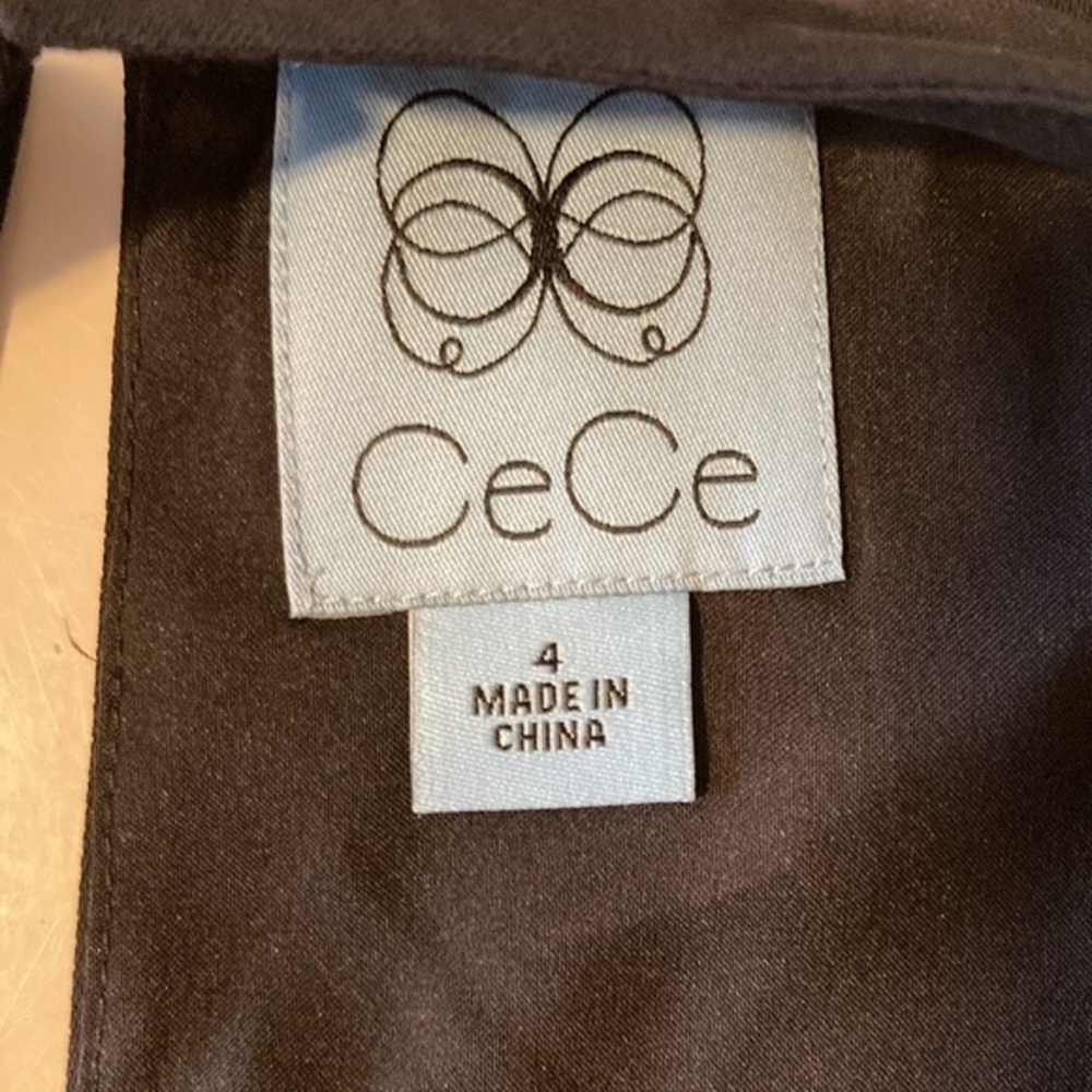NWT CeCe Black Halter Mock Neck Bow Accent Dress Black Size 4 - Picture 4 of 6